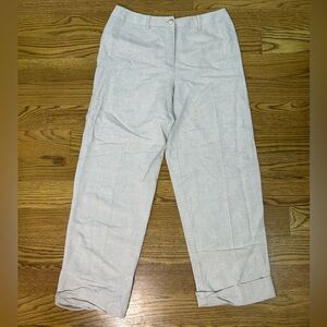 Harve Benard‎ Beige Linen-Blend Pants